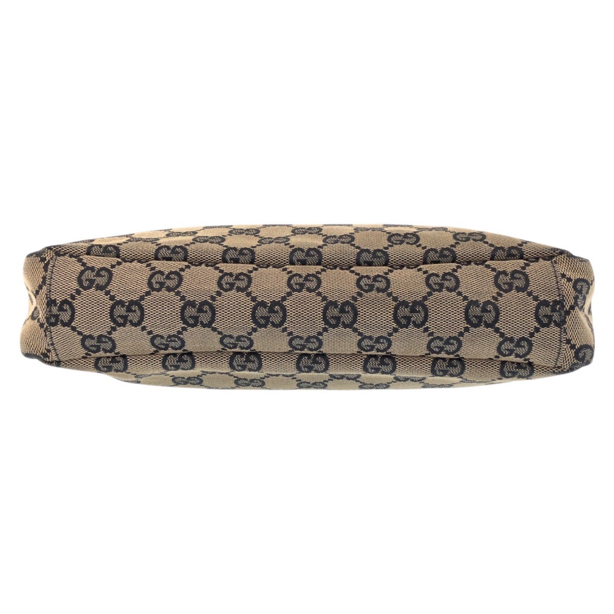 GUCCI Shoulder Bag 019 0433 GG canvas Beige Black Gold Metal Shoulder Bag pochette Women Used