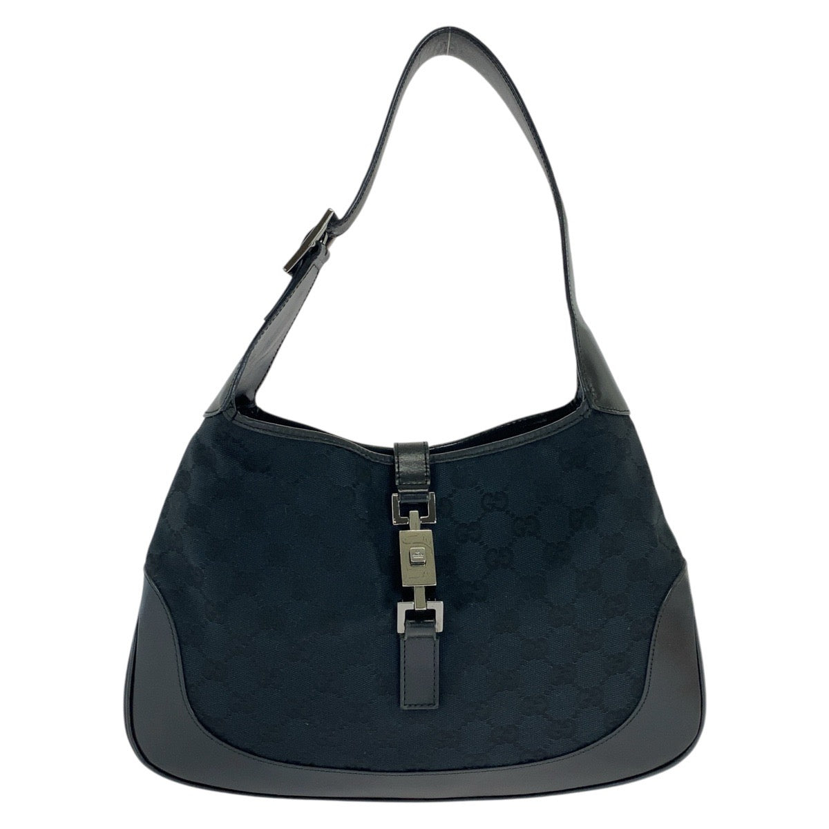 GUCCI Shoulder Bag 001 3306 GG canvas black Jackie