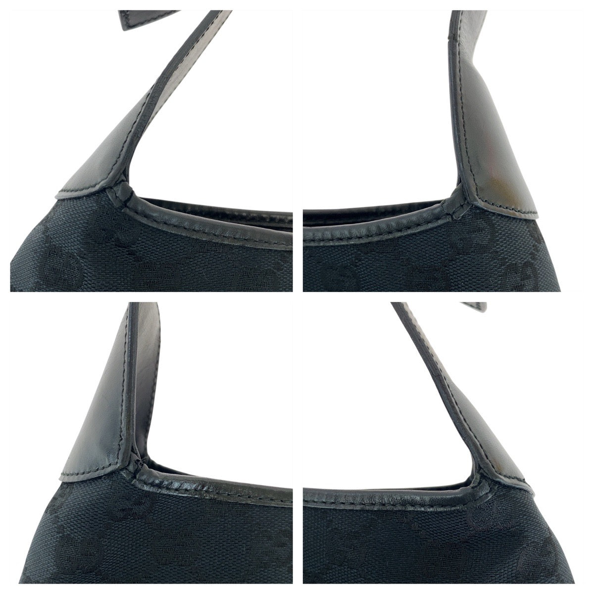 GUCCI Shoulder Bag 001 3306 GG canvas black Jackie