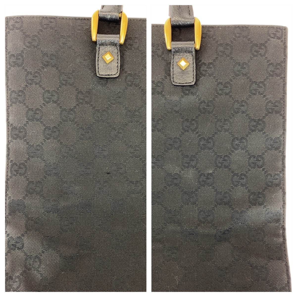 GUCCI Tote Bag 120898 GG canvas black Studs