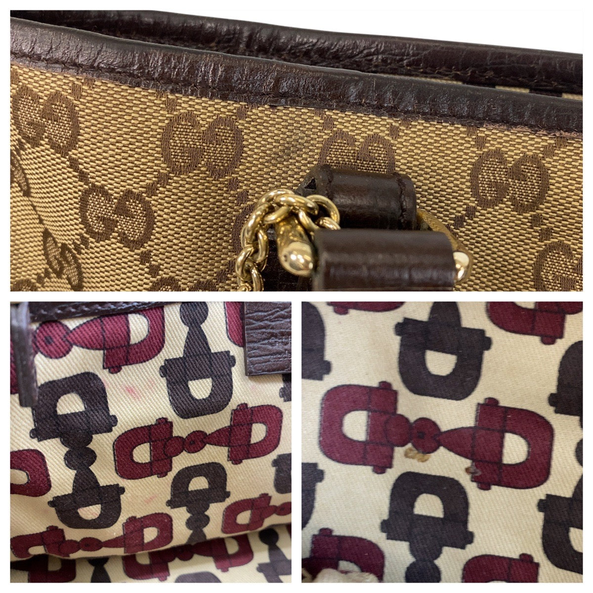 GUCCI Handbag 139261 GG canvas beige Sherry line
