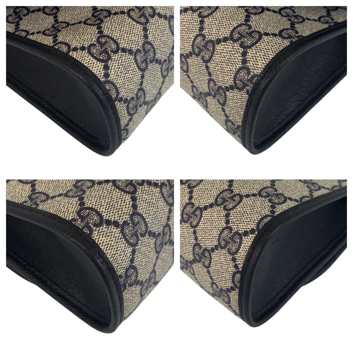 GUCCI Clutch bag 89 01 030 GG Supreme Canvas gray Sherry Line Old Gucci