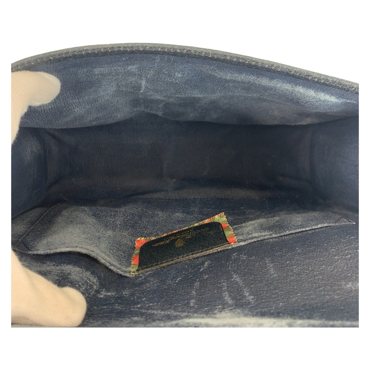 GUCCI Clutch bag 89 01 030 GG Supreme Canvas gray Sherry Line Old Gucci