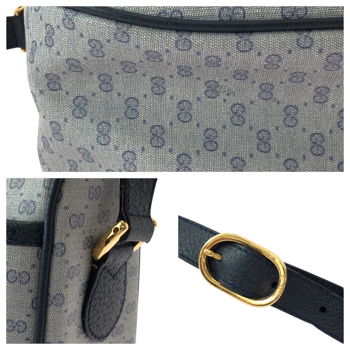 GUCCI Shoulder Bag 89 02 077 GG Supreme Canvas gray Shoulder Bag pochette Old Gucci Women Used