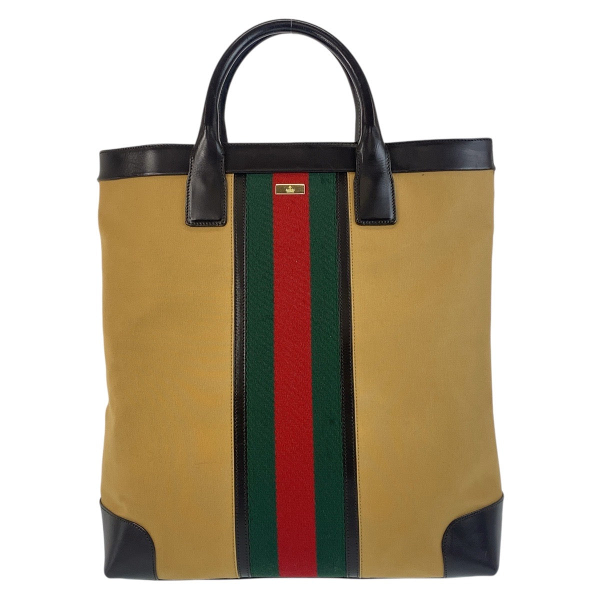 GUCCI Tote Bag 002 1121 Canvas, Leather beige Sherry line Women Used