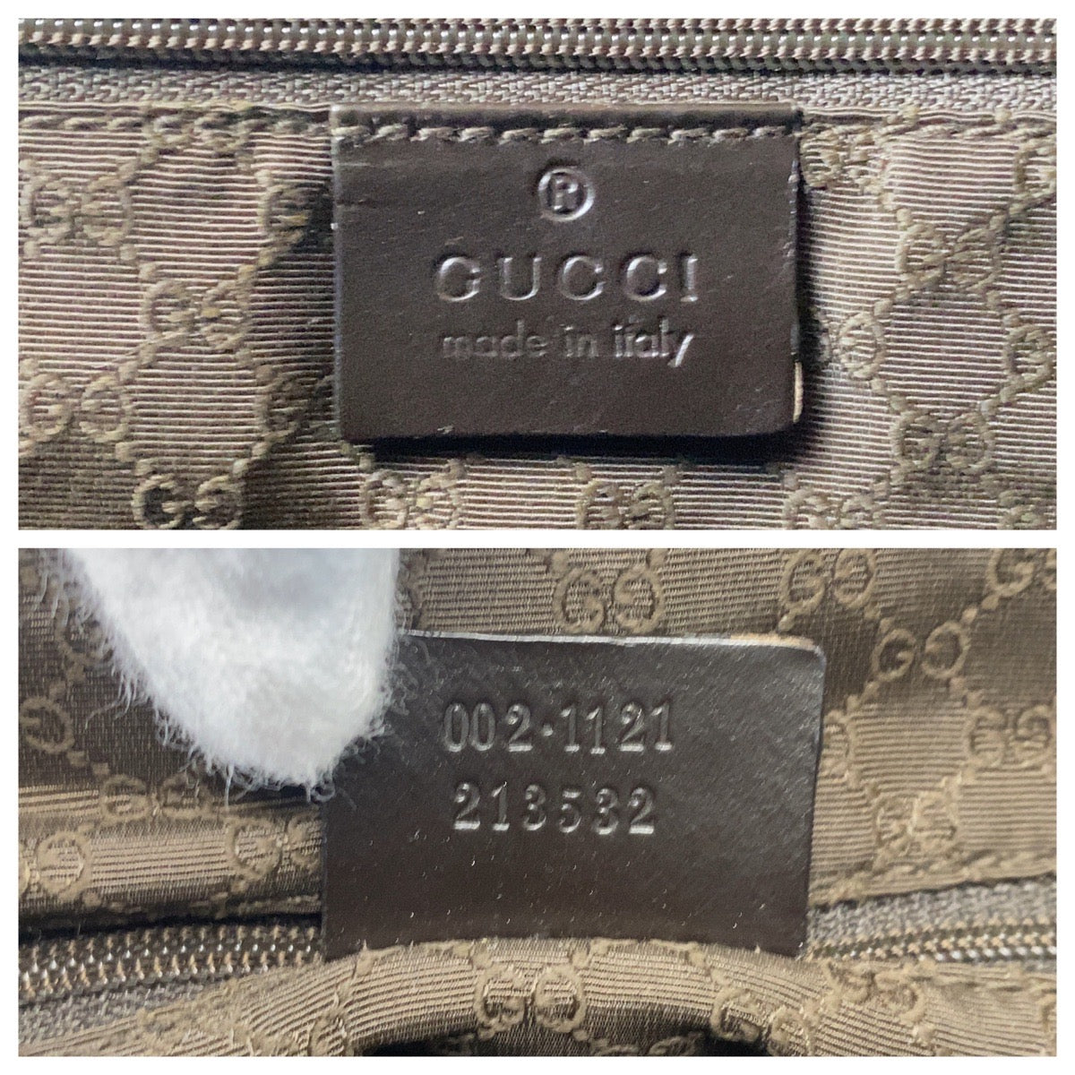 GUCCI Tote Bag 002 1121 Canvas, Leather beige Sherry line Women Used
