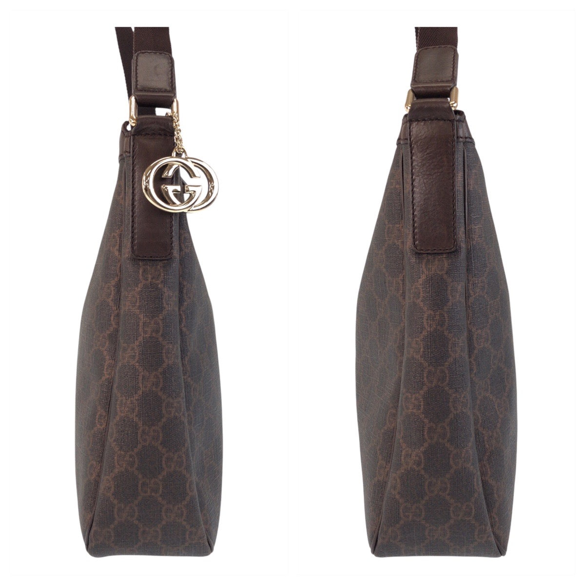 GUCCI Shoulder Bag 264219 GG Supreme Canvas Brown Gold Metal Shoulder Bag Messenger bag Women Used