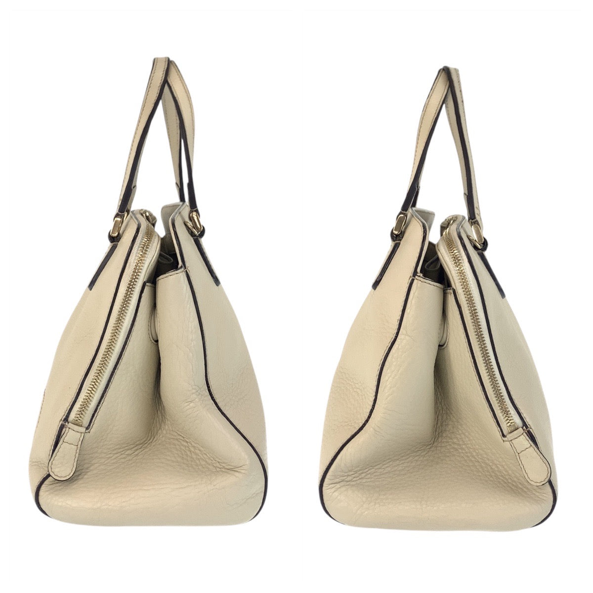 GUCCI Handbag leather white Handbag Interlocking Women Used