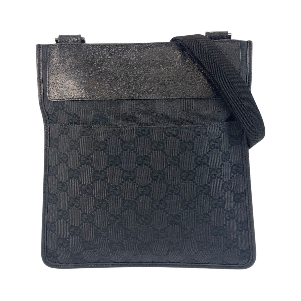 GUCCI Shoulder Bag 27639 GG canvas, leather Black black Shoulder Bag pochette Women Used