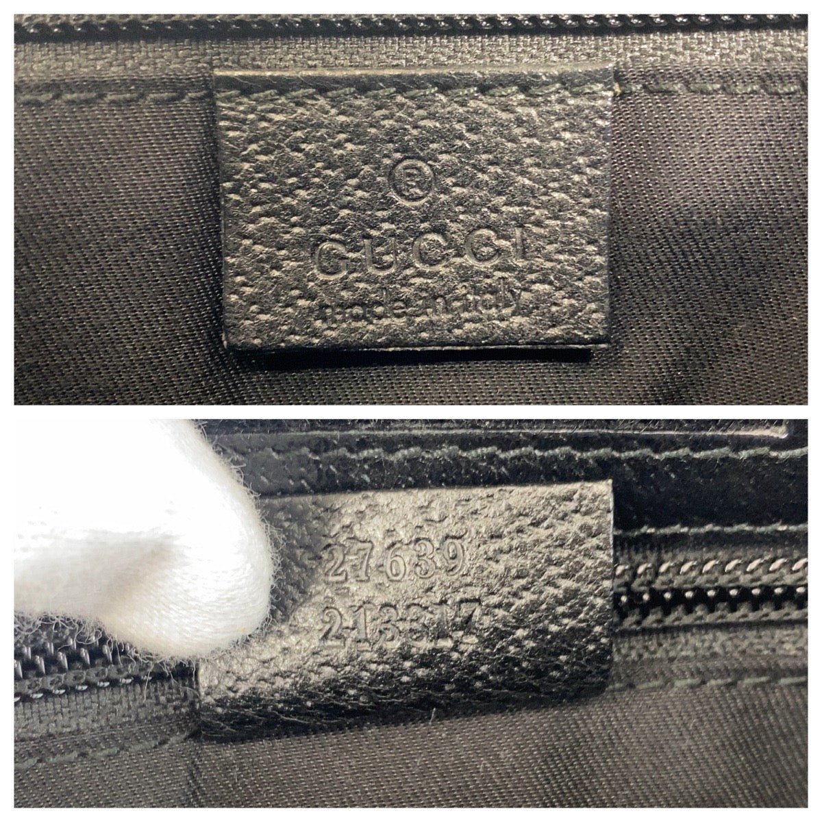 GUCCI Shoulder Bag 27639 GG canvas, leather Black black Shoulder Bag pochette Women Used