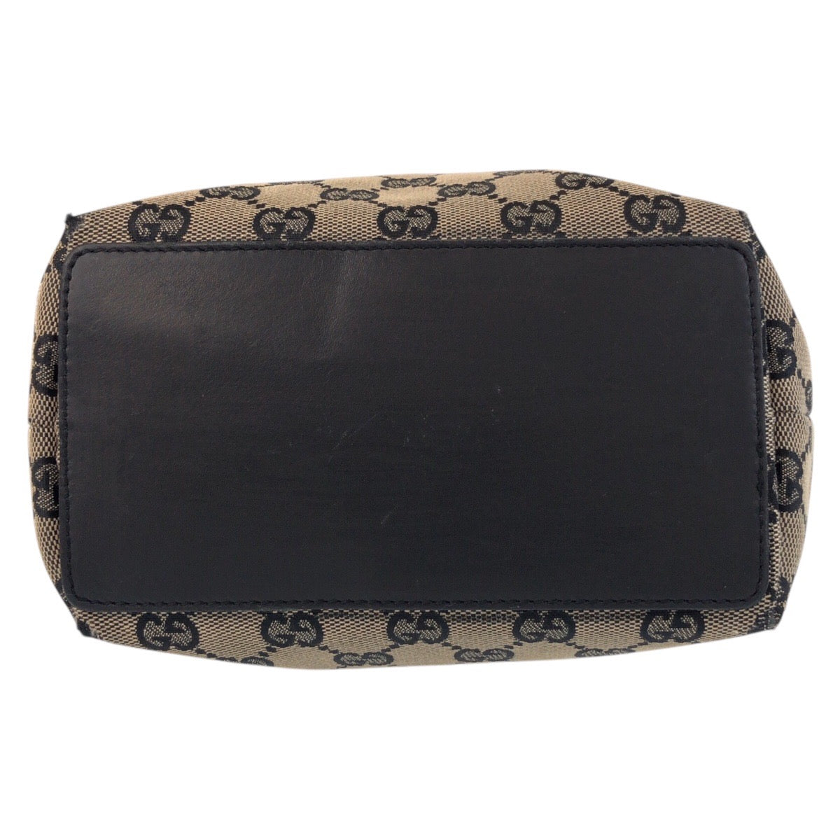 GUCCI Tote Bag 002 1099 GG canvas, leather Beige Black Gold Metal Tote Bag Shoulder Bag Women Used