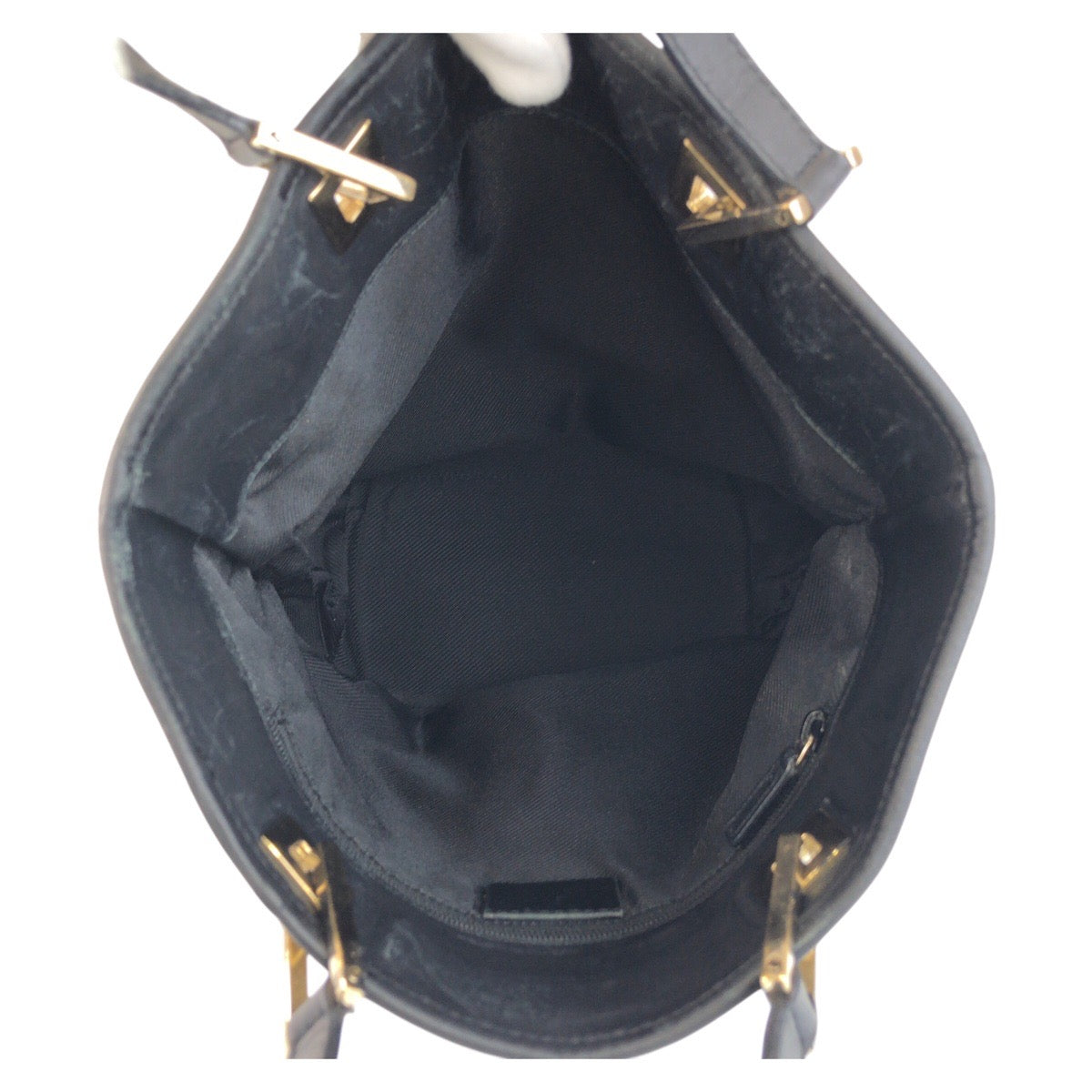 GUCCI Tote Bag 002 1099 GG canvas, leather Beige Black Gold Metal Tote Bag Shoulder Bag Women Used