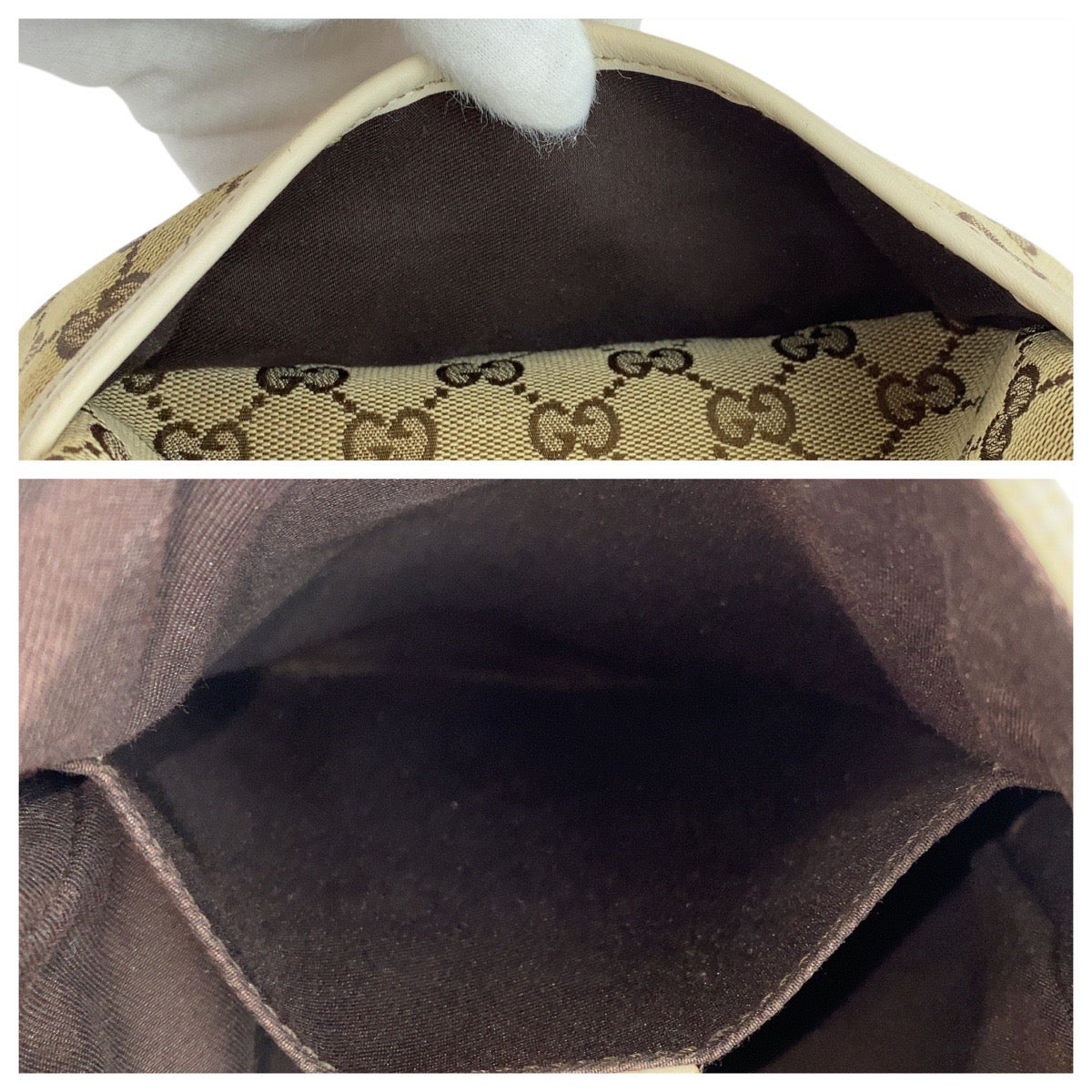 GUCCI Shoulder Bag 147671 GG canvas, leather Brown Shoulder Bag pochette Women Used