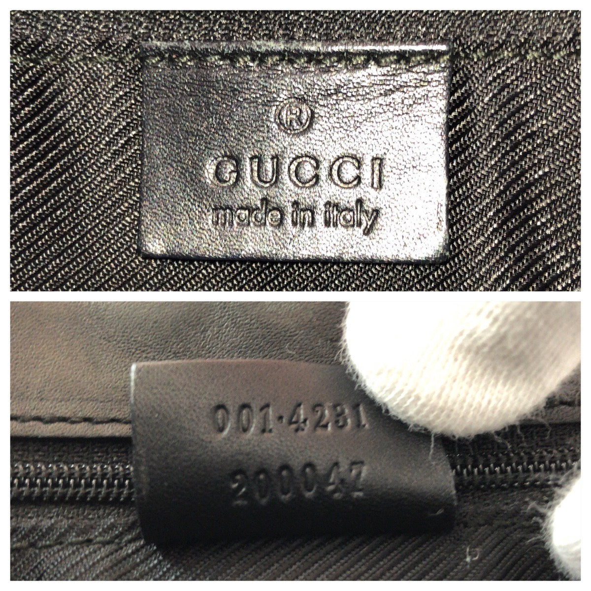 GUCCI Shoulder Bag 001 4231 GG canvas, leather black Women Used