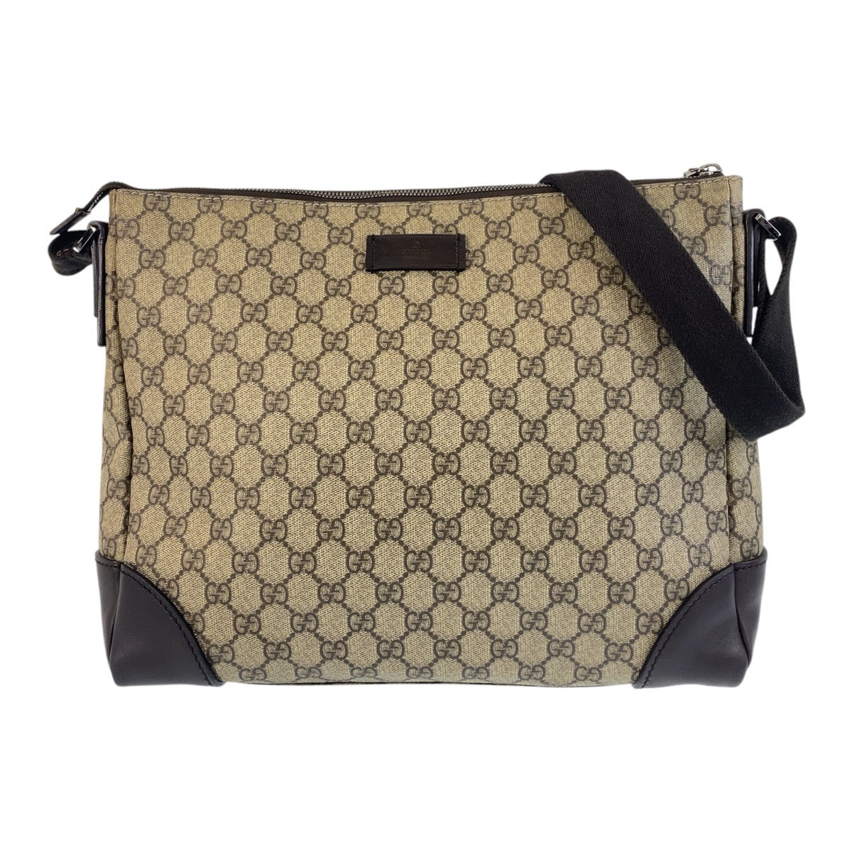 GUCCI Shoulder Bag 110054 GG Supreme canvas, leather beige Shoulder Bag Messenger bag Women Used