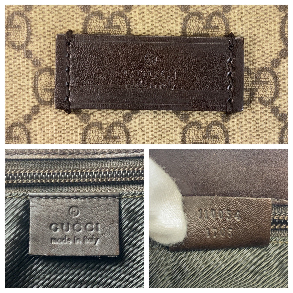 GUCCI Shoulder Bag 110054 GG Supreme canvas, leather beige Shoulder Bag Messenger bag Women Used