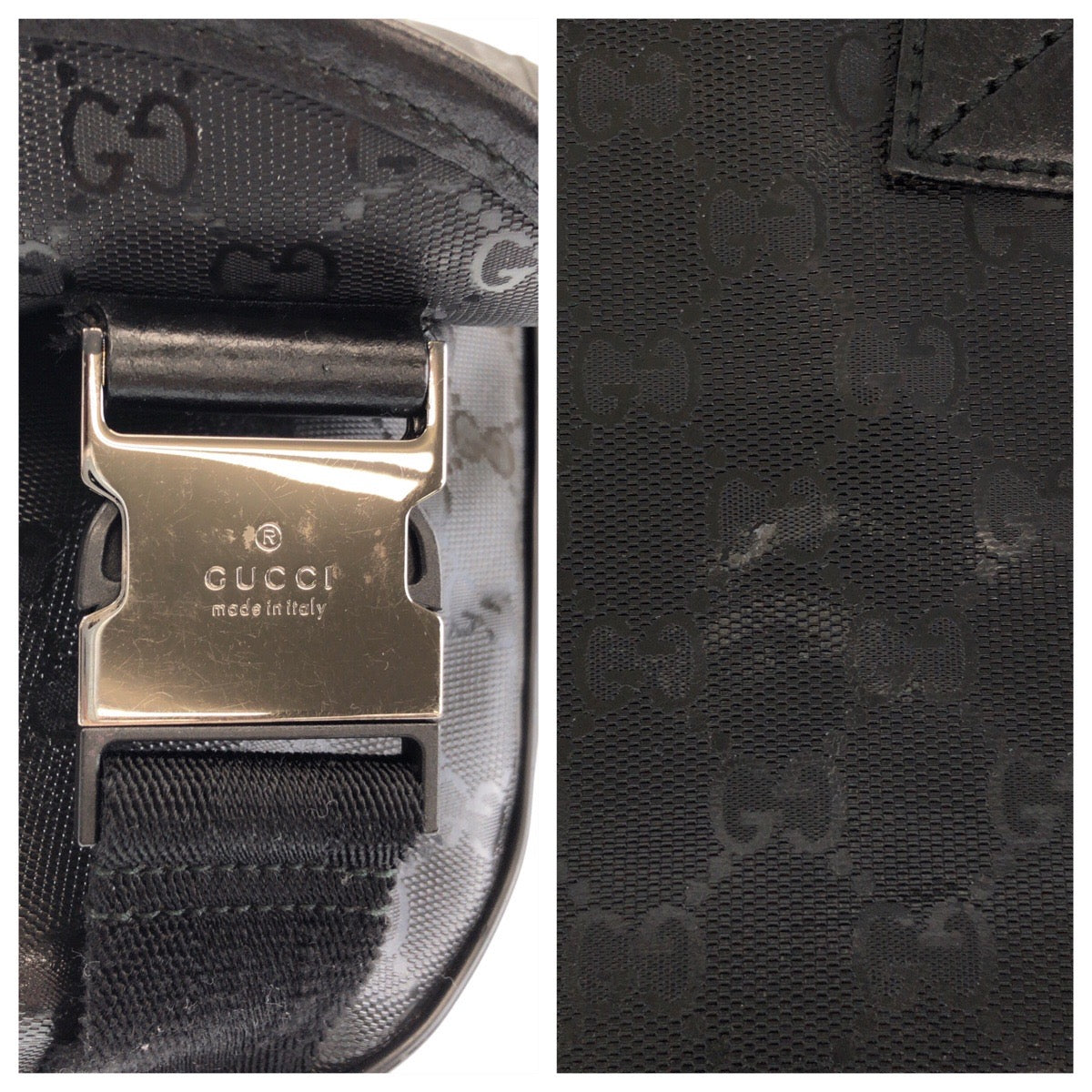 GUCCI Shoulder Bag PVC black Shoulder Bag Messenger bag GG implementation Women Used