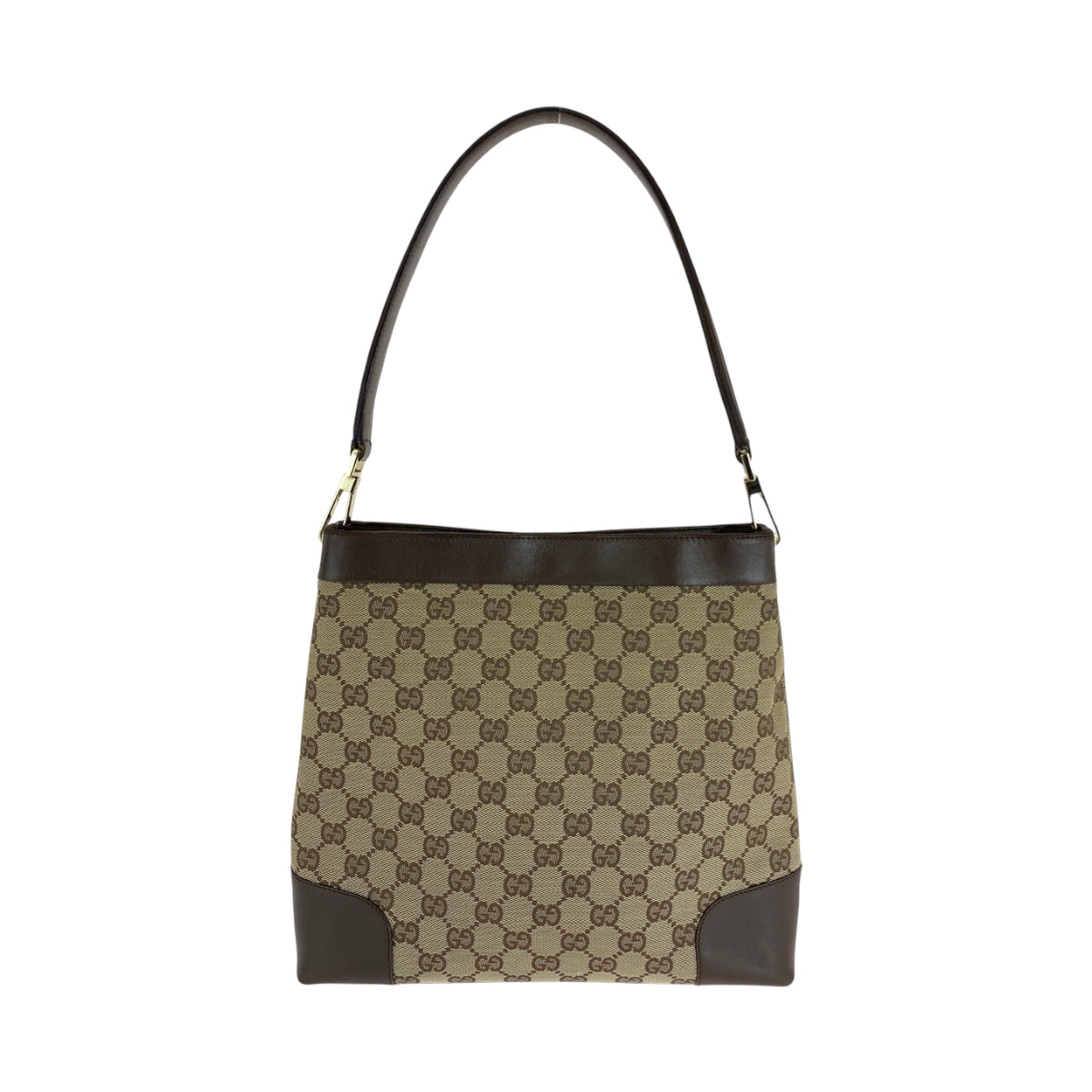 GUCCI Shoulder Bag 001 4231 GG canvas Brown Beige Gold Metal One Shoulder Bag Women Used
