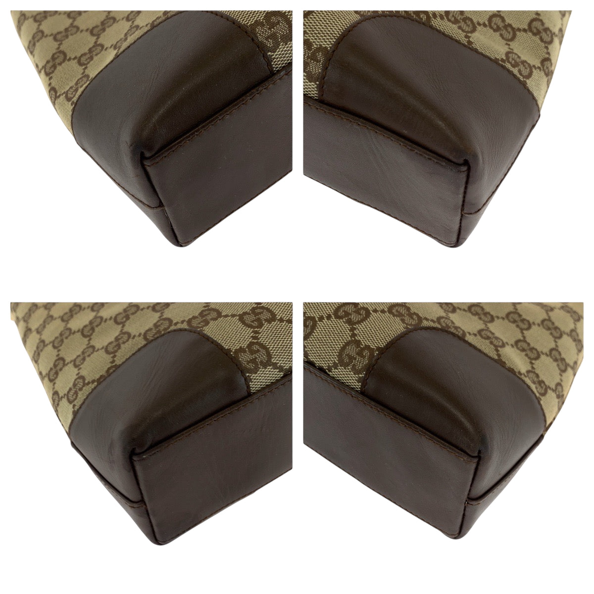 GUCCI Shoulder Bag 001 4231 GG canvas Brown Beige Gold Metal One Shoulder Bag Women Used