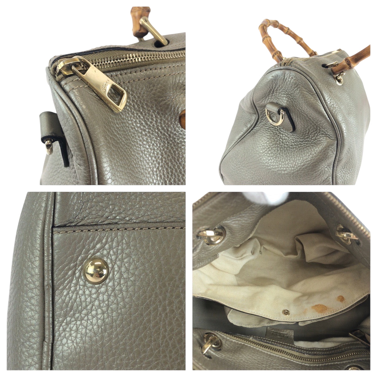 GUCCI Shoulder Bag 353124 leather gold Shoulder Bag Handbag 2way Bamboo Women Used