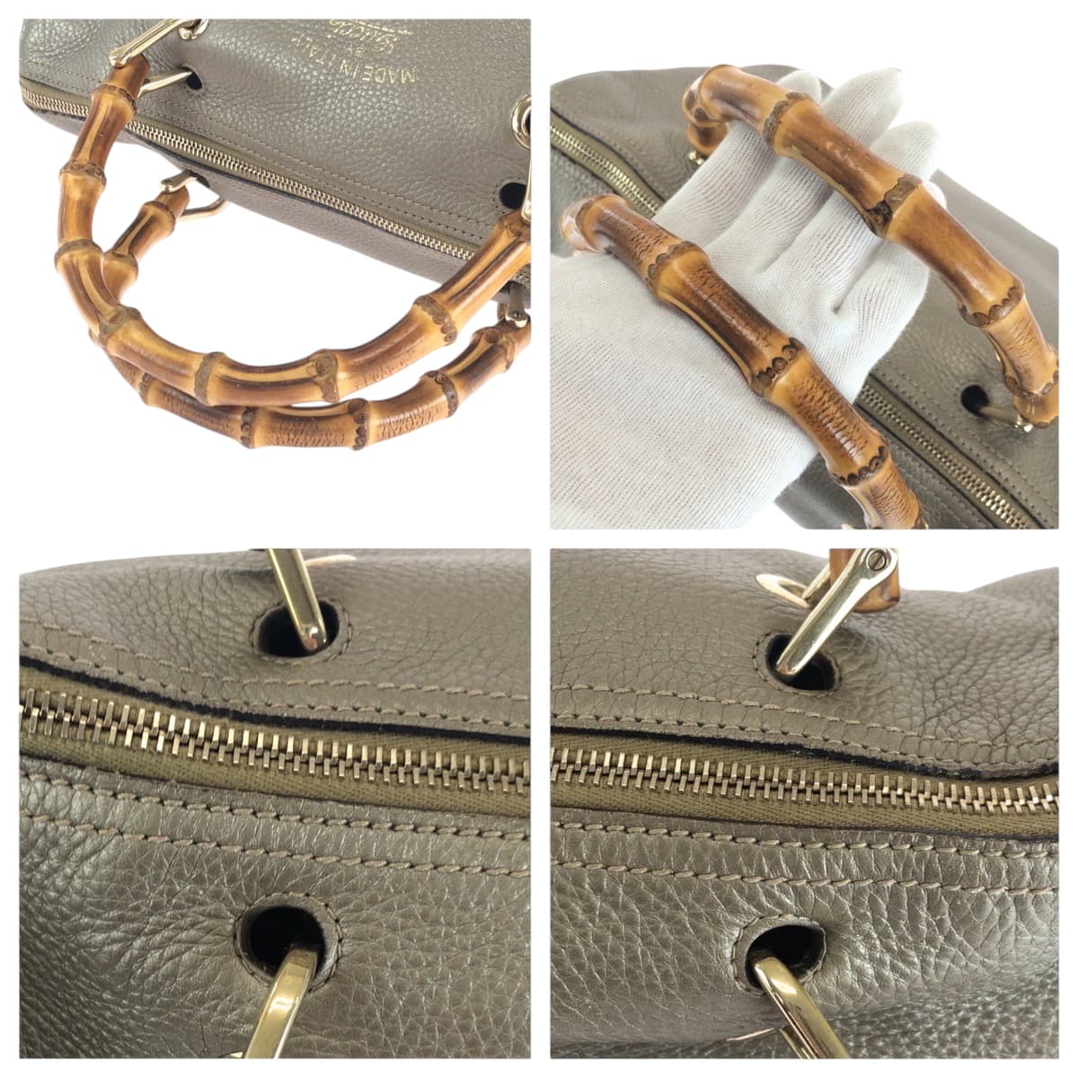 GUCCI Shoulder Bag 353124 leather gold Shoulder Bag Handbag 2way Bamboo Women Used