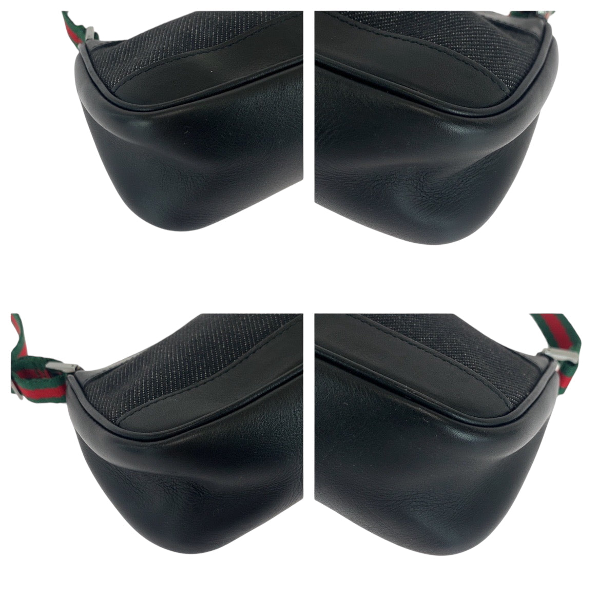 GUCCI Handbag 92320 Canvas, Leather Black SilverMetal Handbag accessory pouch Sherry line Women Used