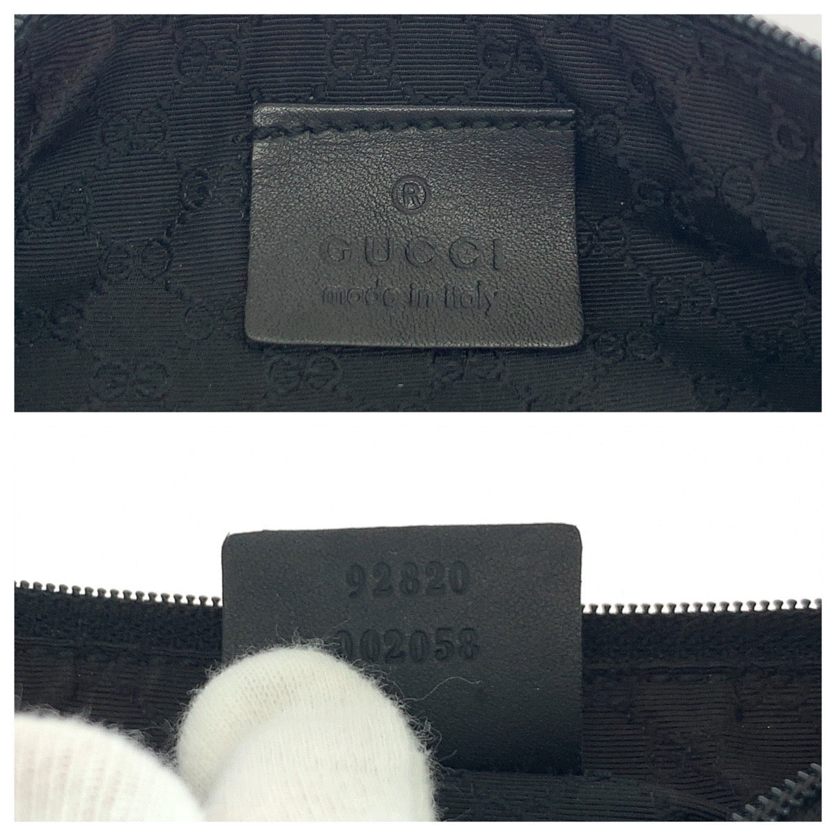 GUCCI Handbag 92320 Canvas, Leather Black SilverMetal Handbag accessory pouch Sherry line Women Used
