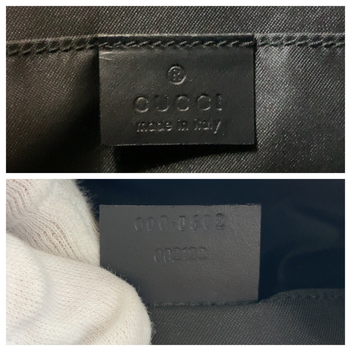 GUCCI Shoulder Bag 000 0602 GG canvas Black SilverMetal