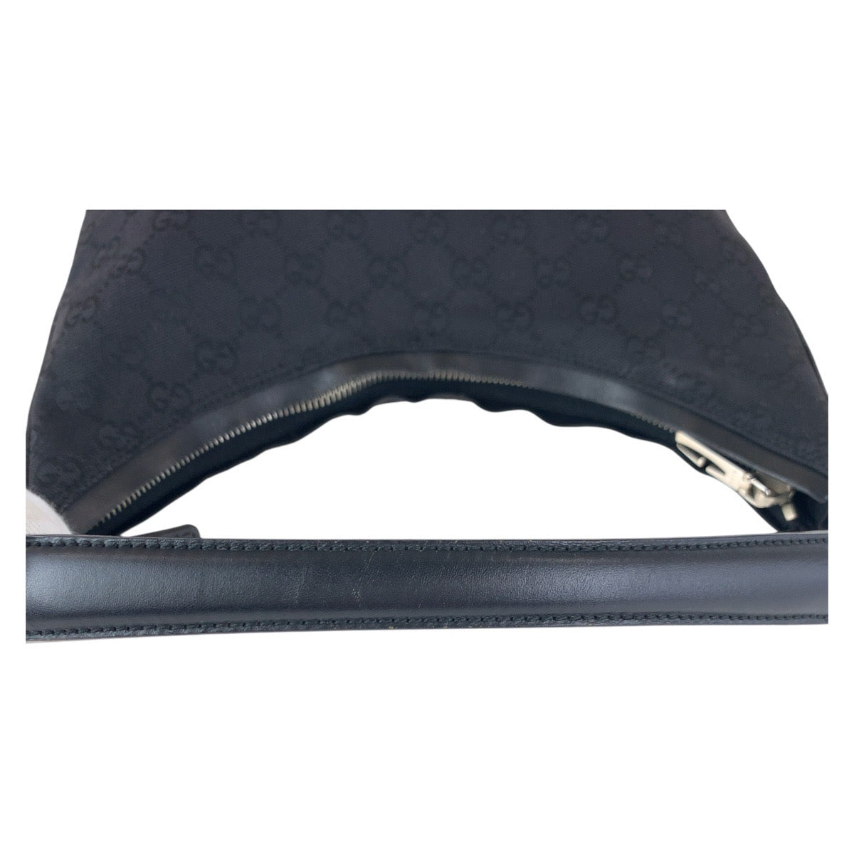 GUCCI Shoulder Bag 000 0602 GG canvas Black SilverMetal