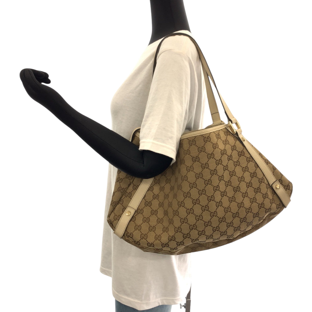 GUCCI Tote Bag 130736 GG canvas beige