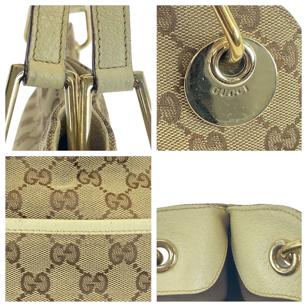 GUCCI Tote Bag GG canvas beige