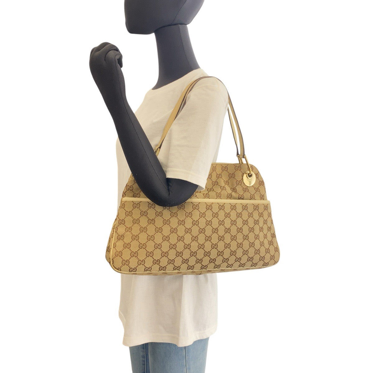 GUCCI Tote Bag GG canvas beige