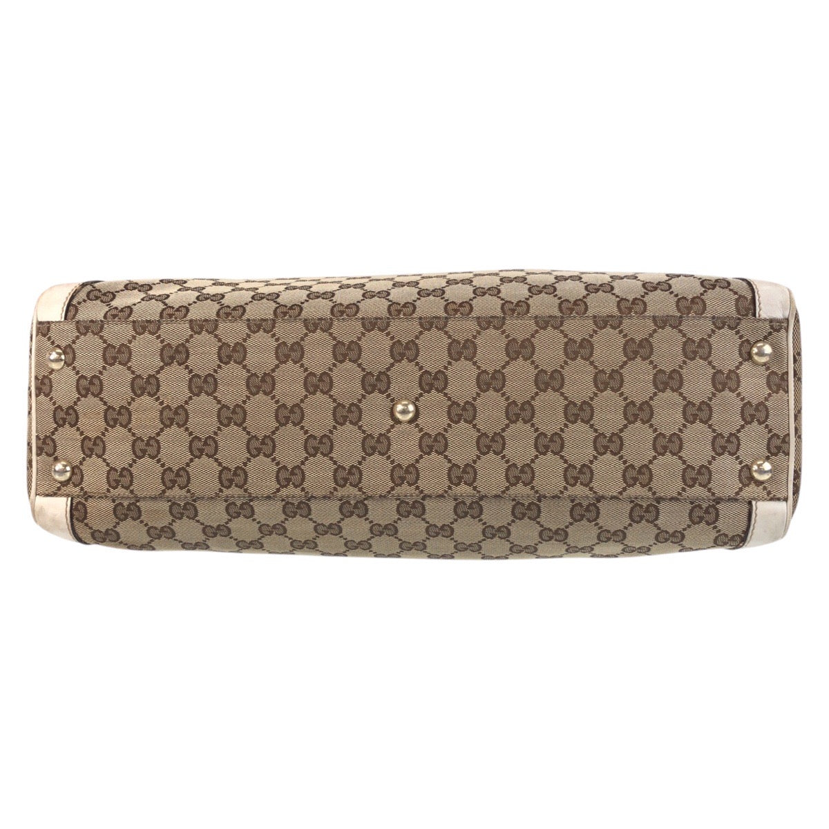 GUCCI Tote Bag 189828 GG canvas, leather Beige Ivory Gold Metal Tote Bag Shoulder Bag Trophy Women Used