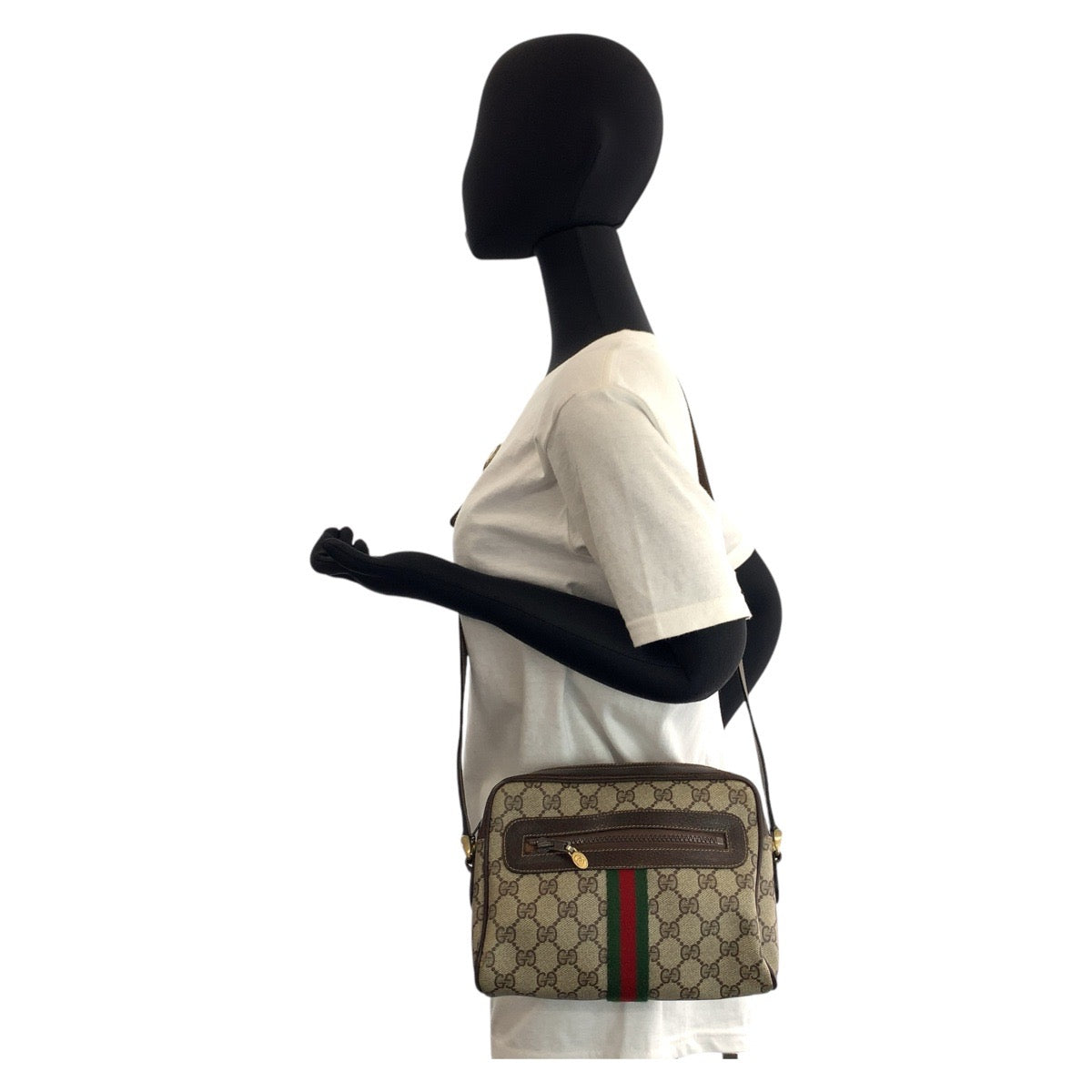 GUCCI Shoulder Bag 51 01 3552 GG Supreme Canvas beige Sherry line Old Gucci