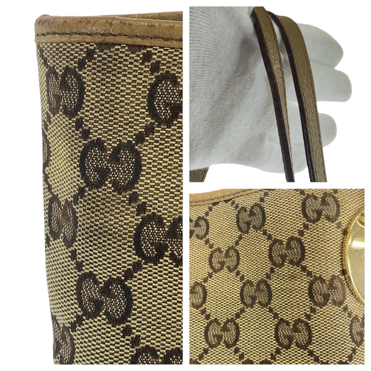GUCCI Tote Bag 120836 GG canvas beige