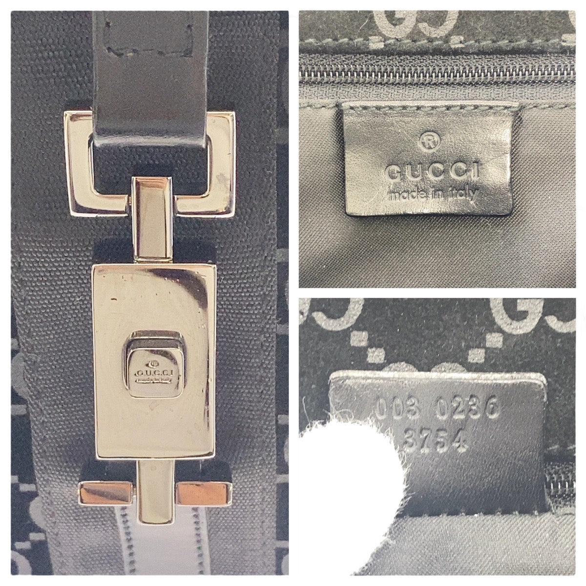 GUCCI Backpack 003 0236 Suede black Jackie