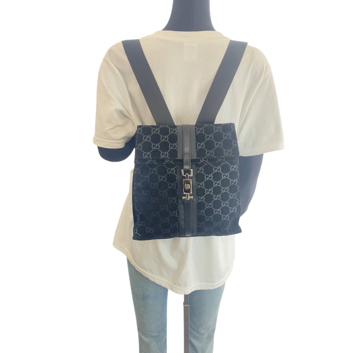 GUCCI Backpack 003 0236 Suede black Jackie
