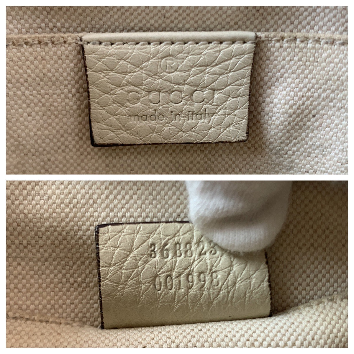 GUCCI Handbag 368823 leather white Bamboo