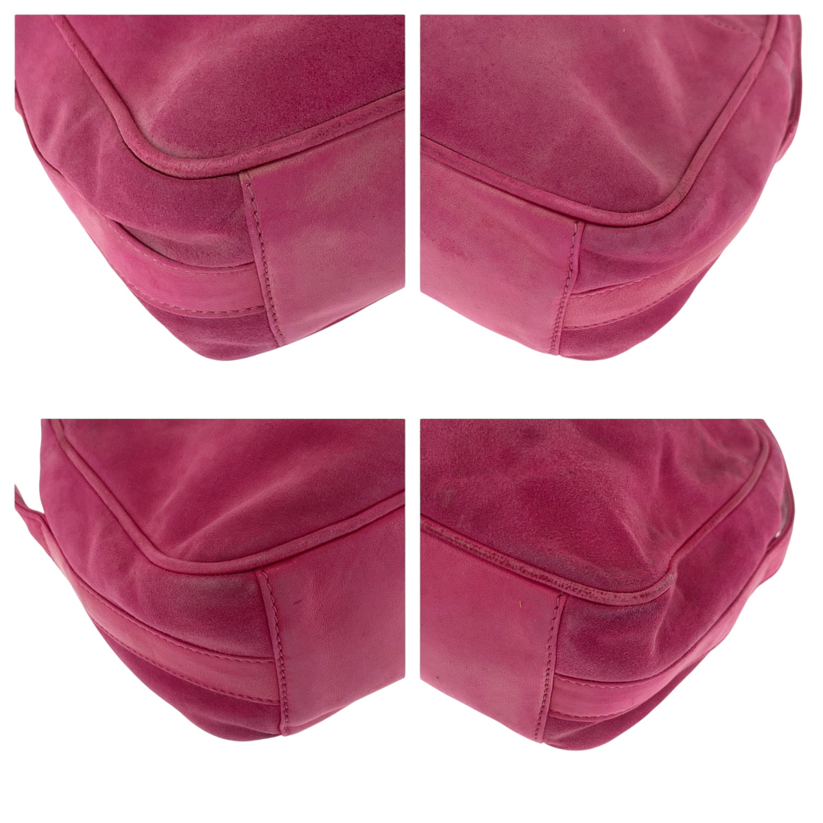 GUCCI Shoulder Bag 007 3444 0221 Suede pink Old Gucci Horsebit