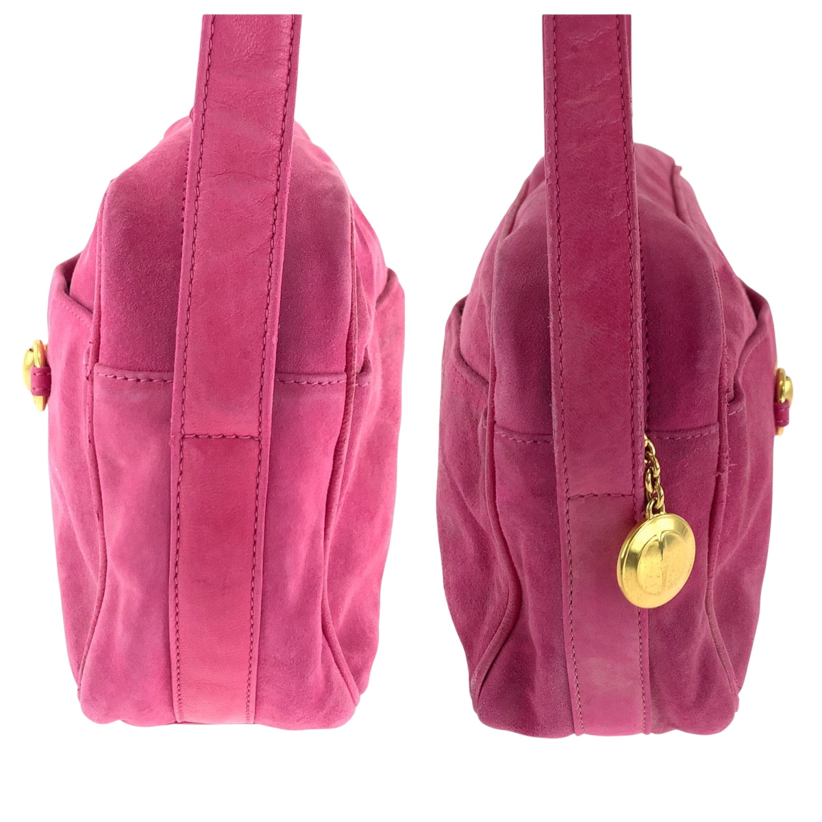 GUCCI Shoulder Bag 007 3444 0221 Suede pink Old Gucci Horsebit