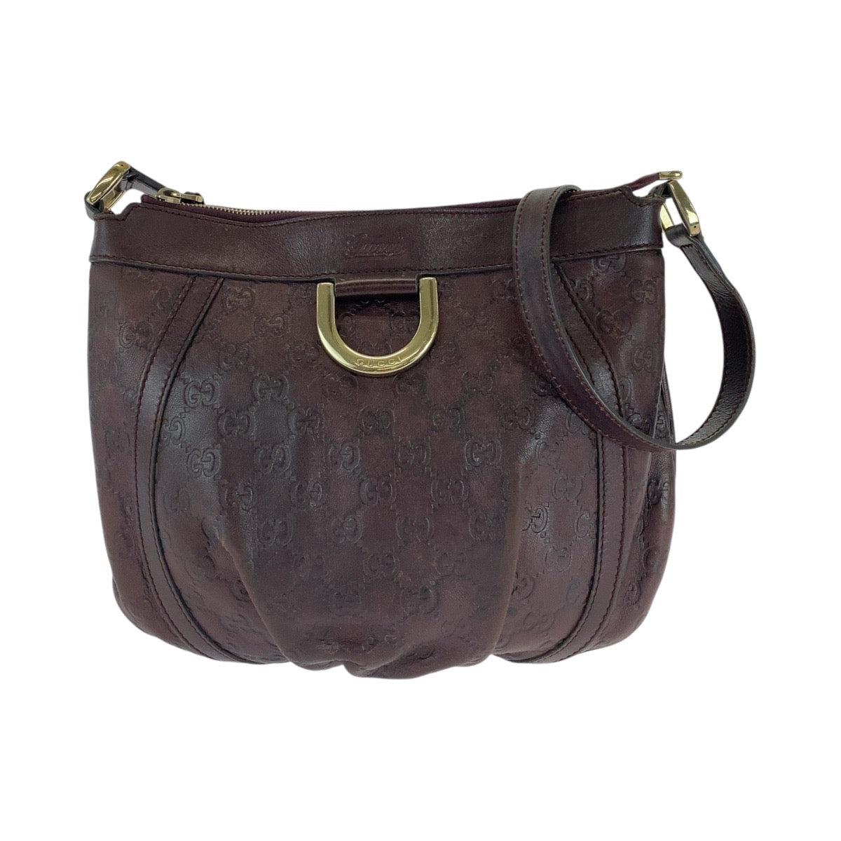 GUCCI Shoulder Bag 203257 leather Brown Abby Guccissima