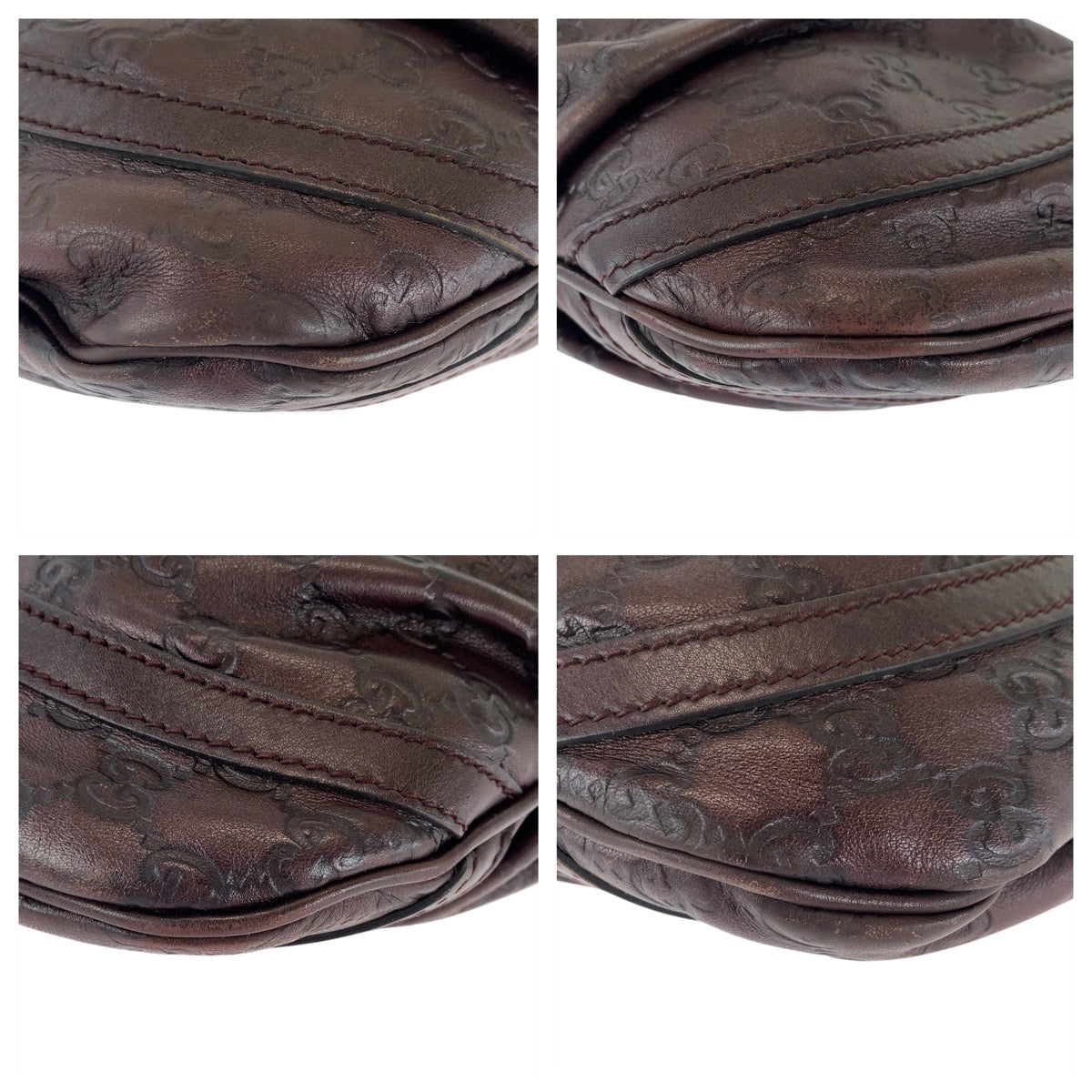 GUCCI Shoulder Bag 203257 leather Brown Abby Guccissima