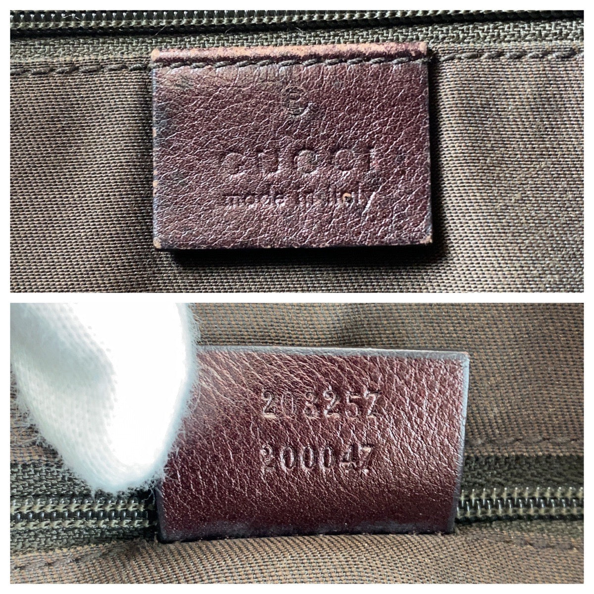 GUCCI Shoulder Bag 203257 leather Brown Abby Guccissima
