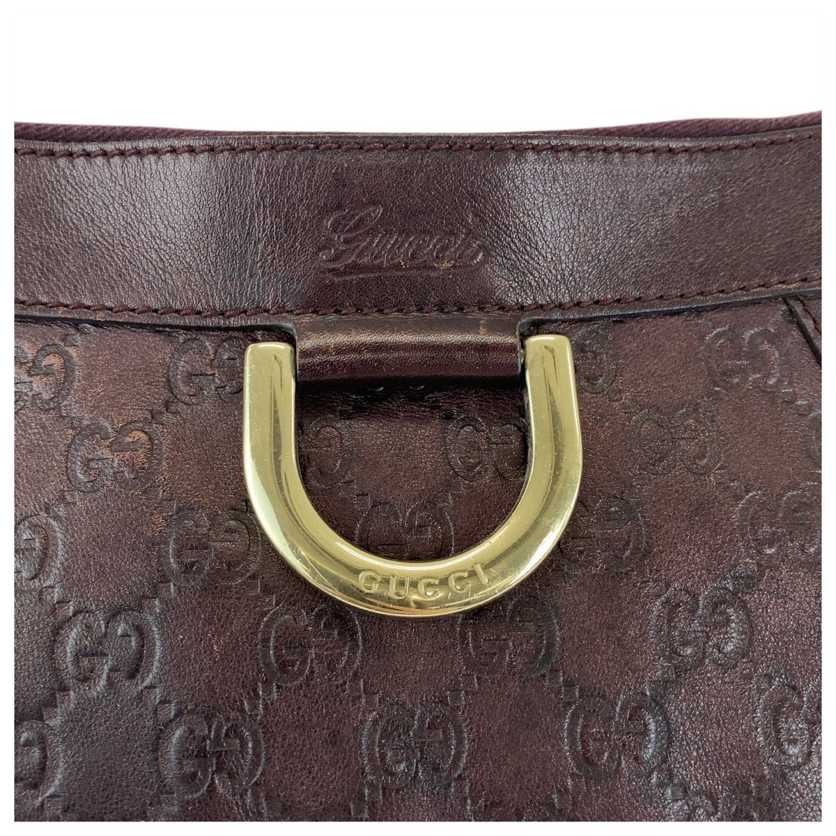 GUCCI Shoulder Bag 203257 leather Brown Abby Guccissima