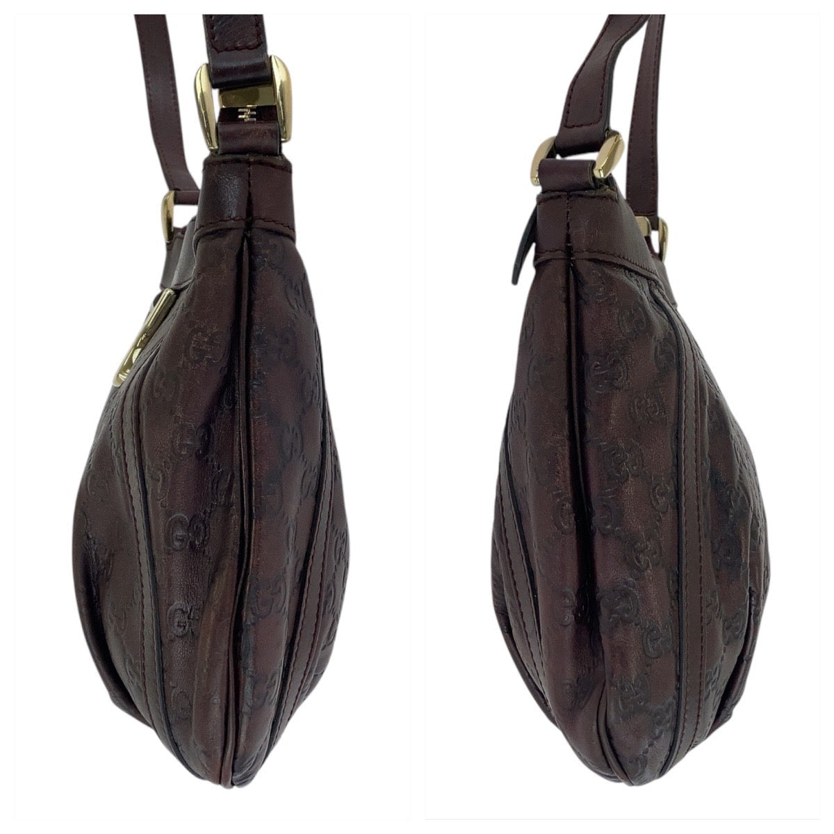 GUCCI Shoulder Bag 203257 leather Brown Abby Guccissima