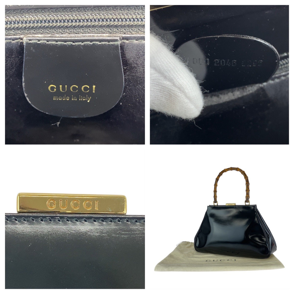 GUCCI Handbag 000 2046 0296 leather black Bamboo