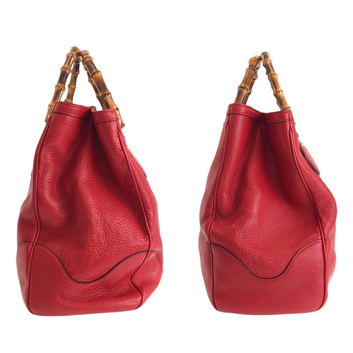 GUCCI Tote Bag 282317 leather Red Bamboo