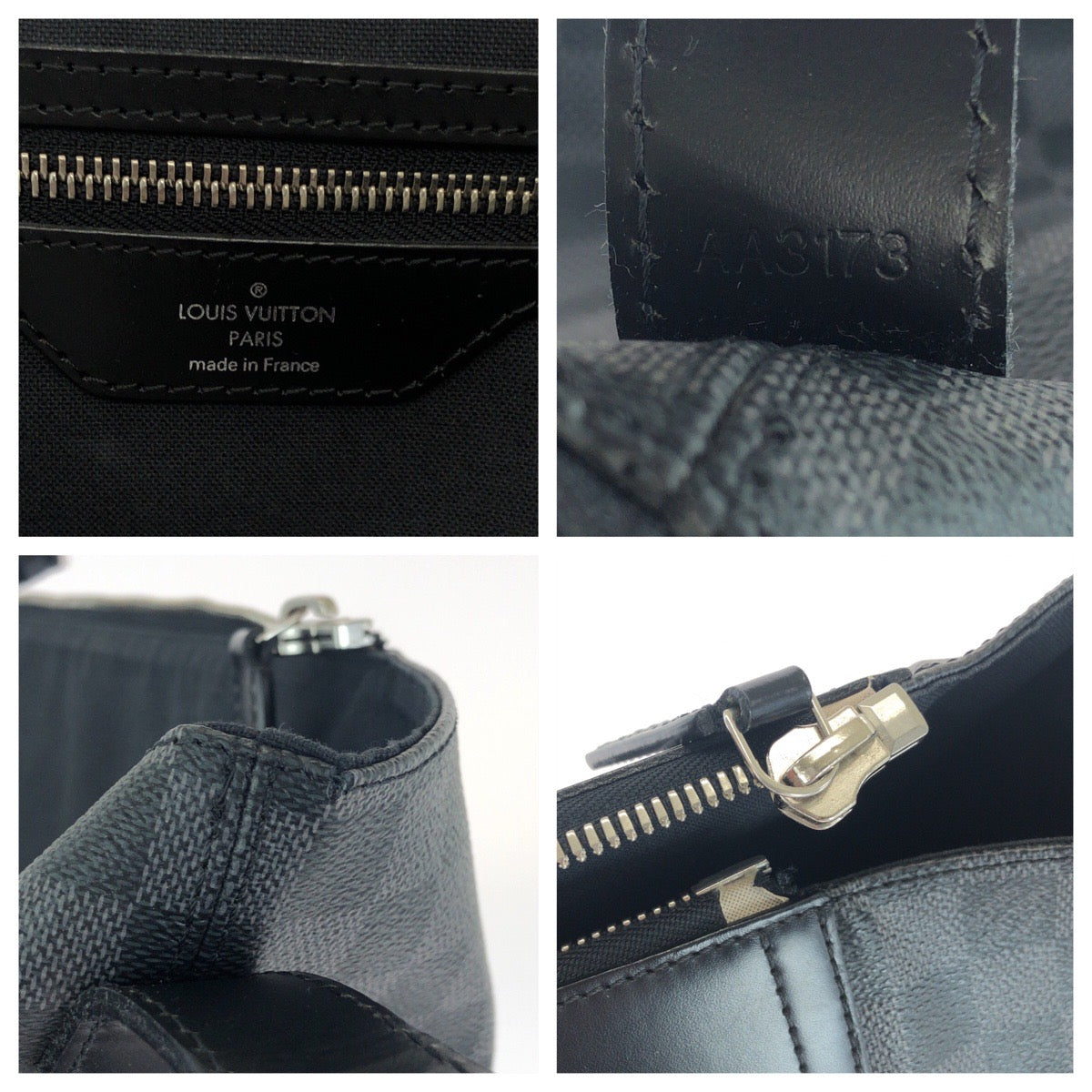 LOUIS VUITTON Boston Duffel bag N41164 PVC black Damier Graphite Neo Greenwich