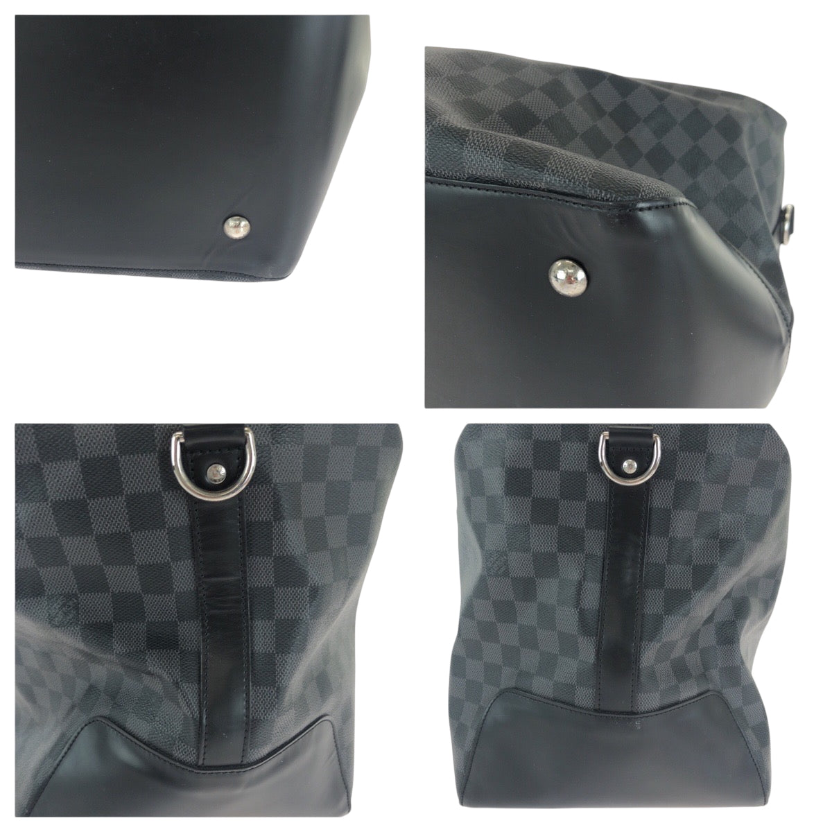 LOUIS VUITTON Boston Duffel bag N41164 PVC black Damier Graphite Neo Greenwich