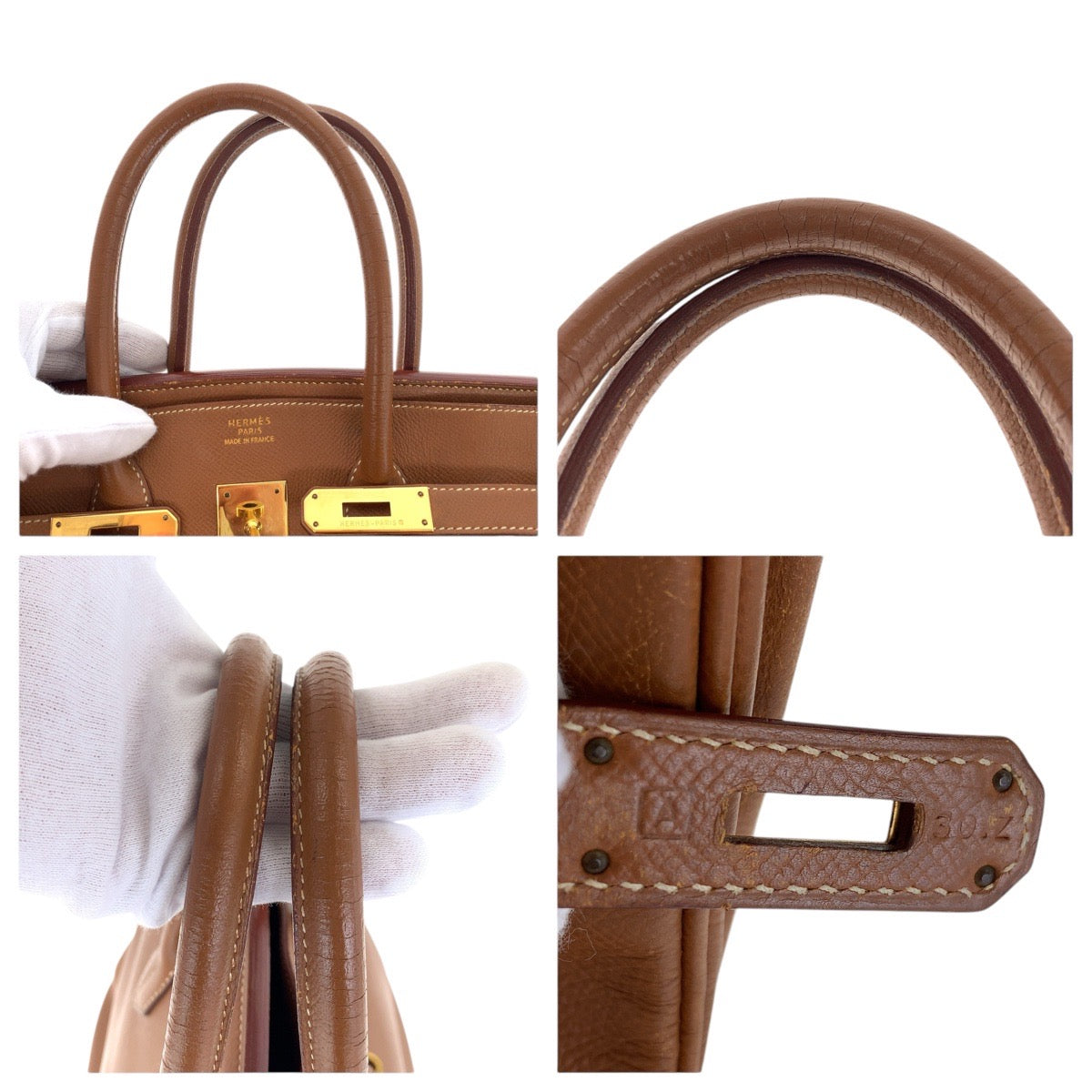 HERMES Handbag Courchevel caramel Birkin 35